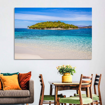 Butrint Turquoise Island Beach Wall Art
