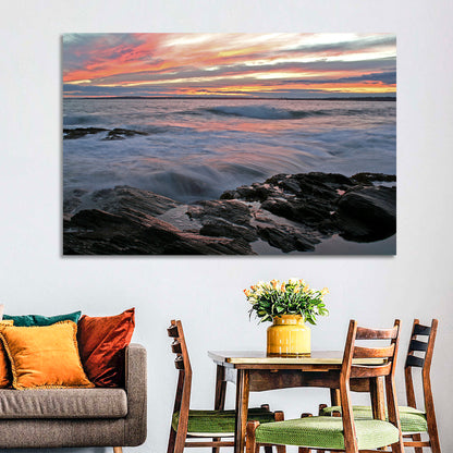 Rocky Coast Sunset Wall Art