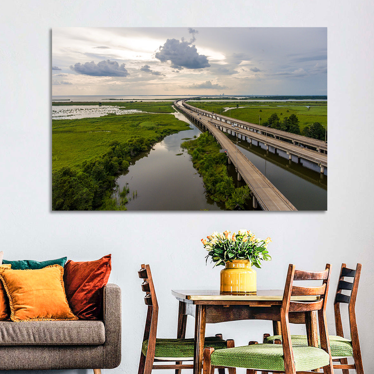 Interstate 10 Bridge Wall Art in a room, landscape