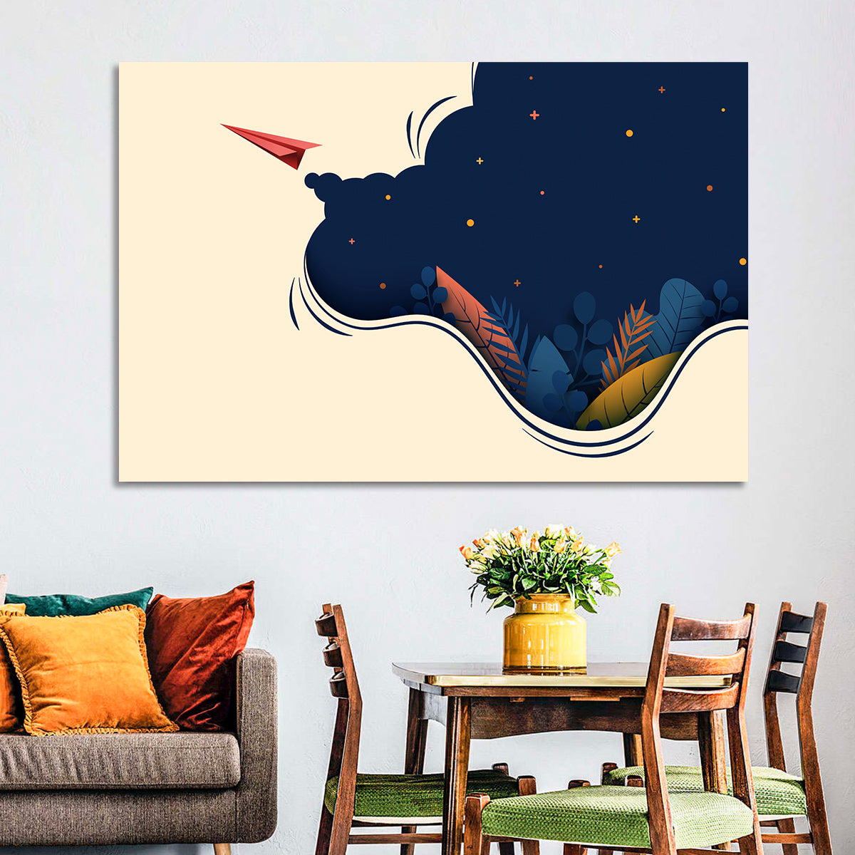 Paper Airplane in Flight Wall Art