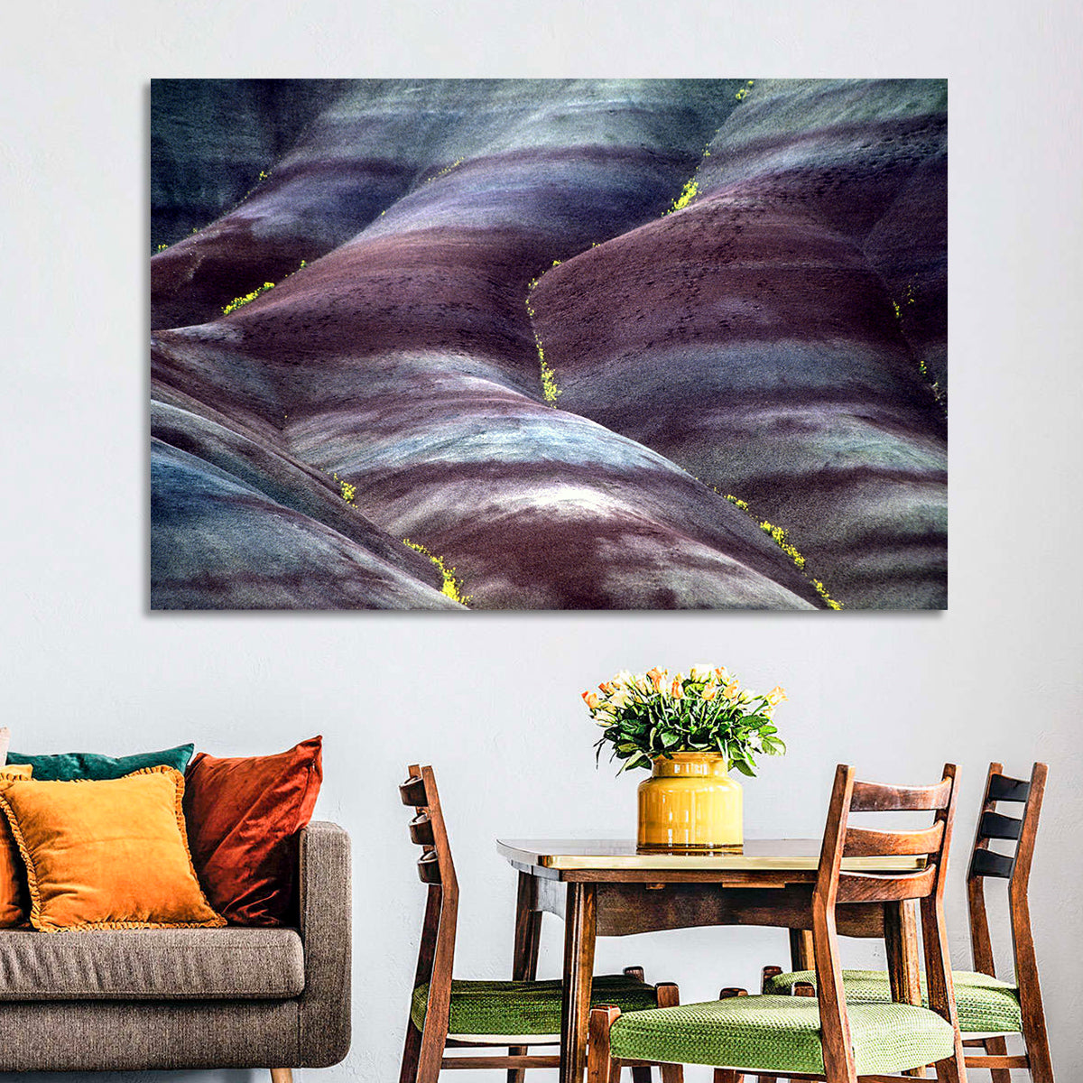 Chamarel Seven Coloured Earths Wall Art in a room, landscape