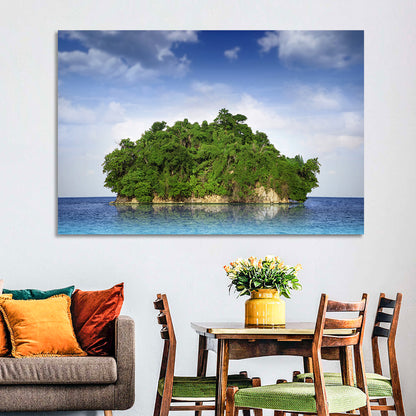 Tranquil Tropical Island Reflection Wall Art
