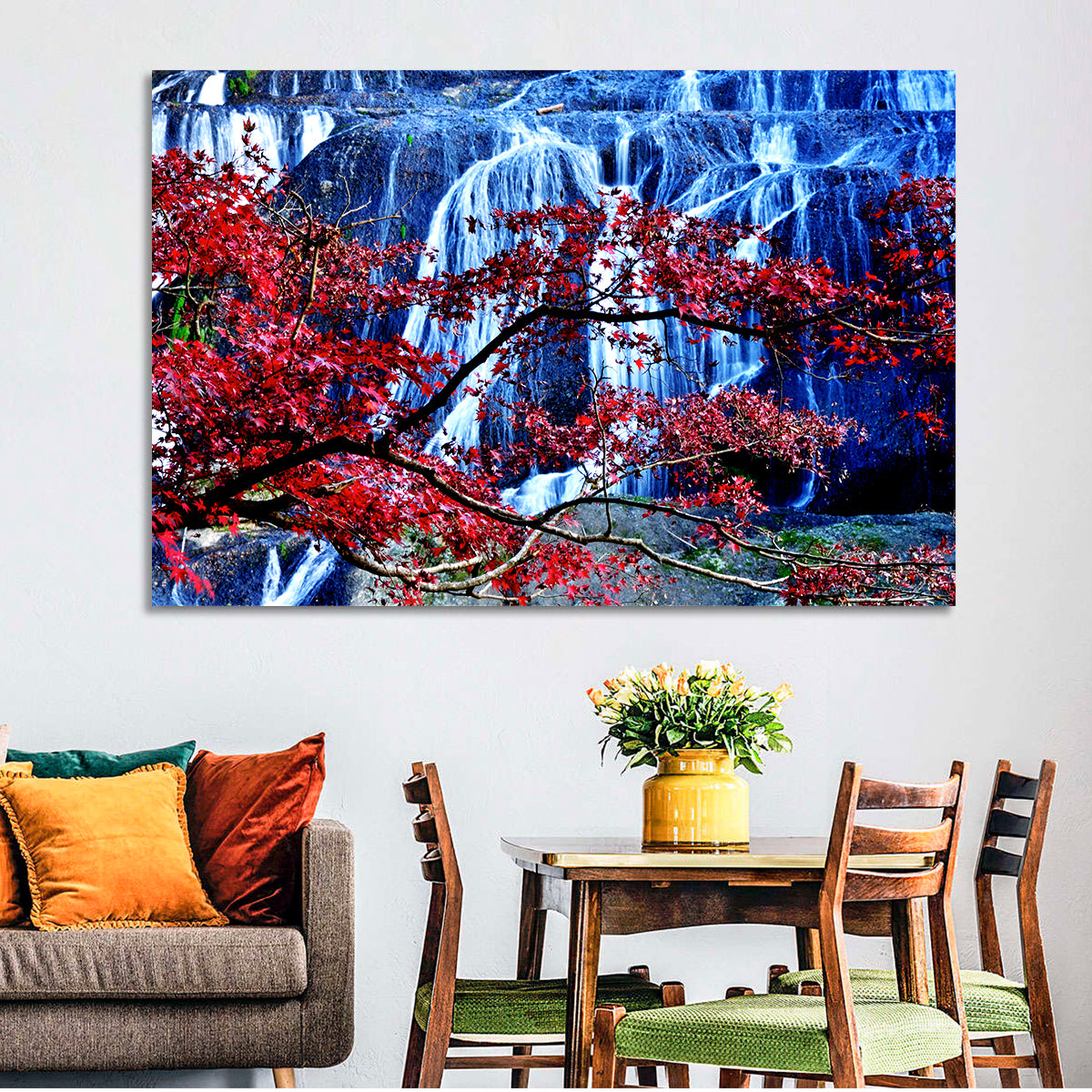 Fukuroda Waterfall Wall Art in a room, landscape
