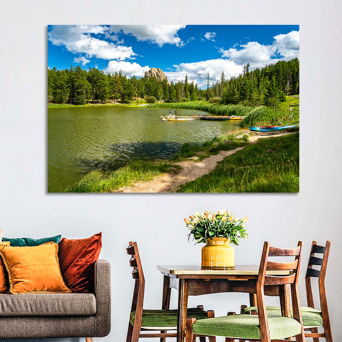Sylvan Lake Dockside Scene Wall Art