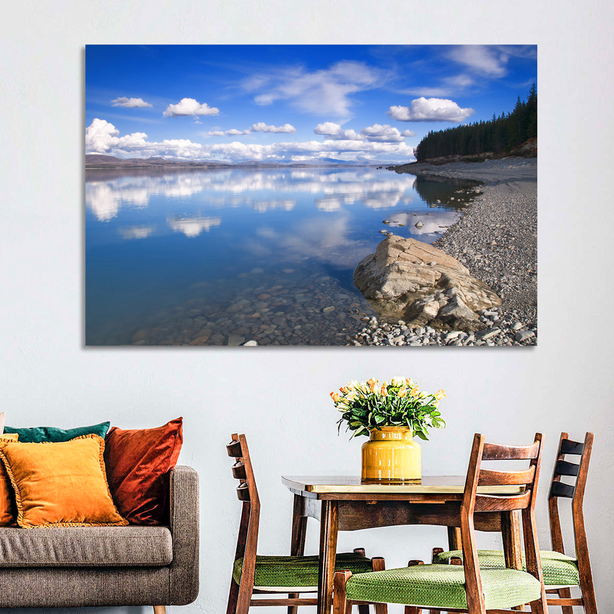 Pukaki Pebbled Shoreline Wall Art