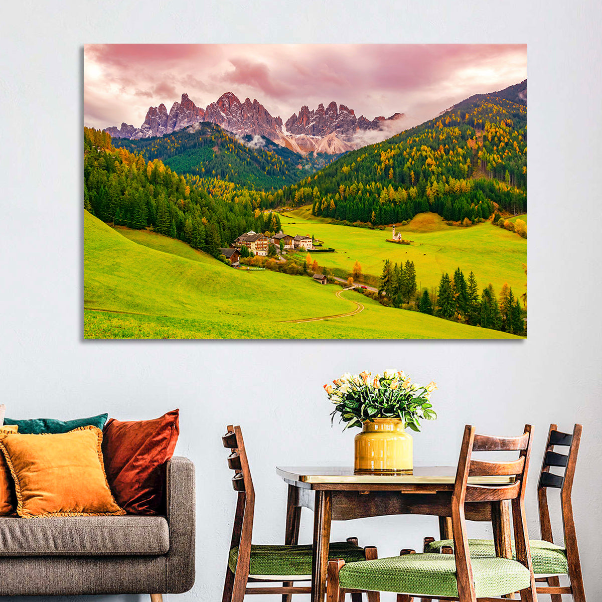 St Johann Church, Santa Maddalena Wall Art in a room, landscape
