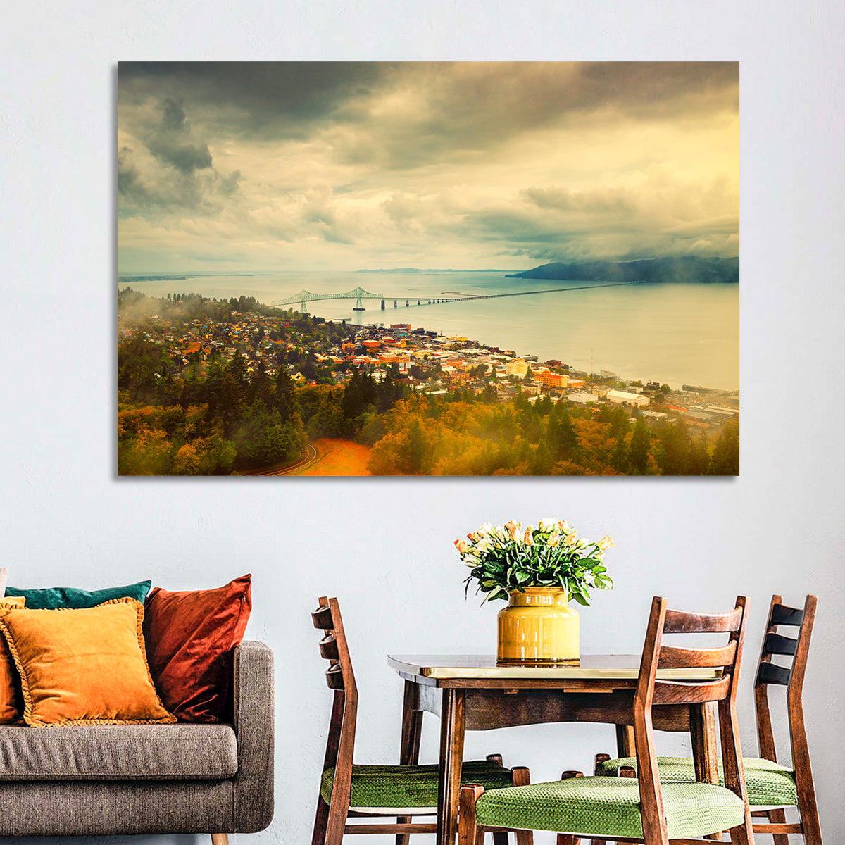 Astoria-megler Bridge Cityscape Wall Art