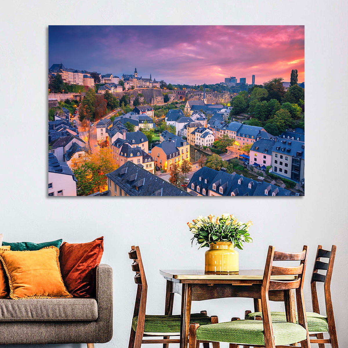 Luxembourg Grund at Dusk Wall Art
