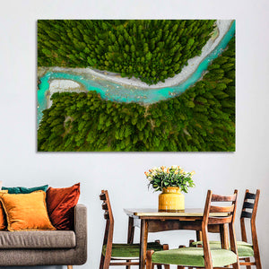 Inn River & Forest Aerial Wall Art