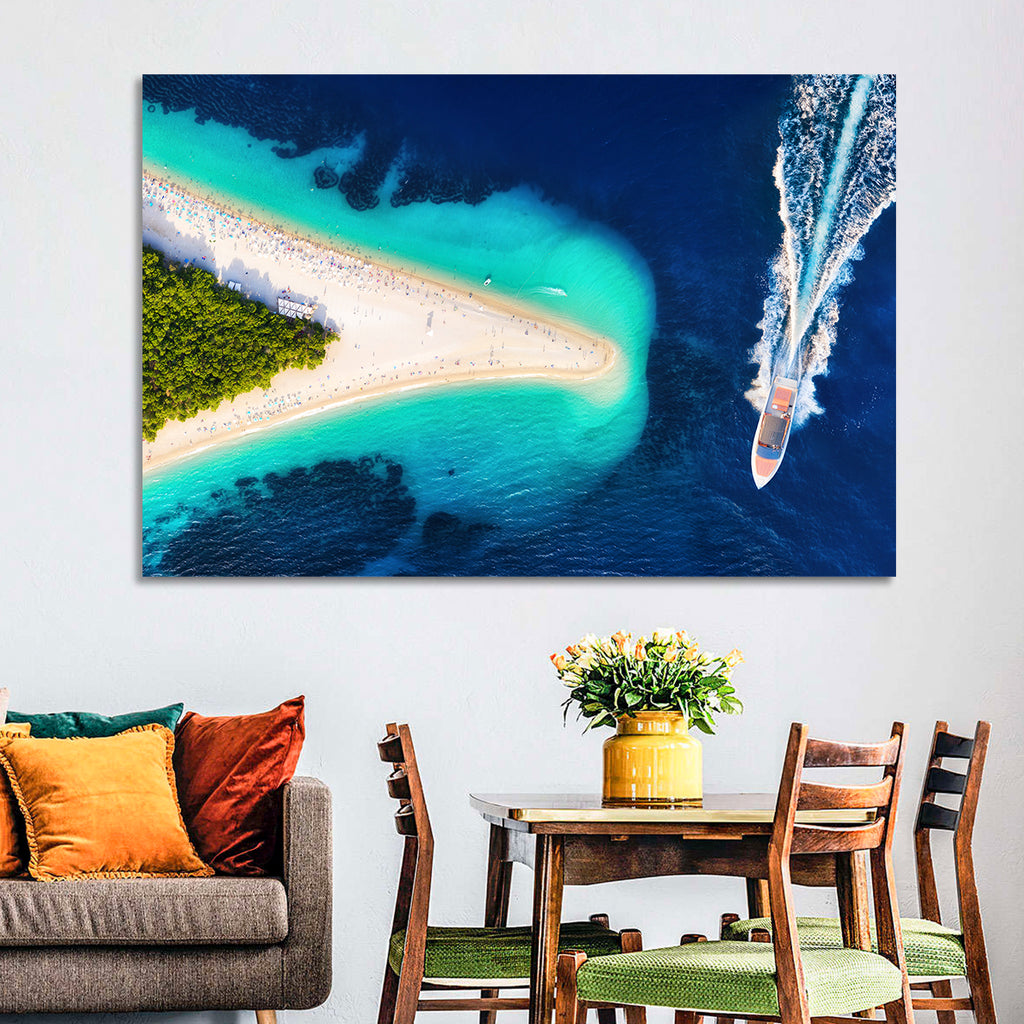 Zlatni Rat Beach Aerial, Bol Croatia Wall Art