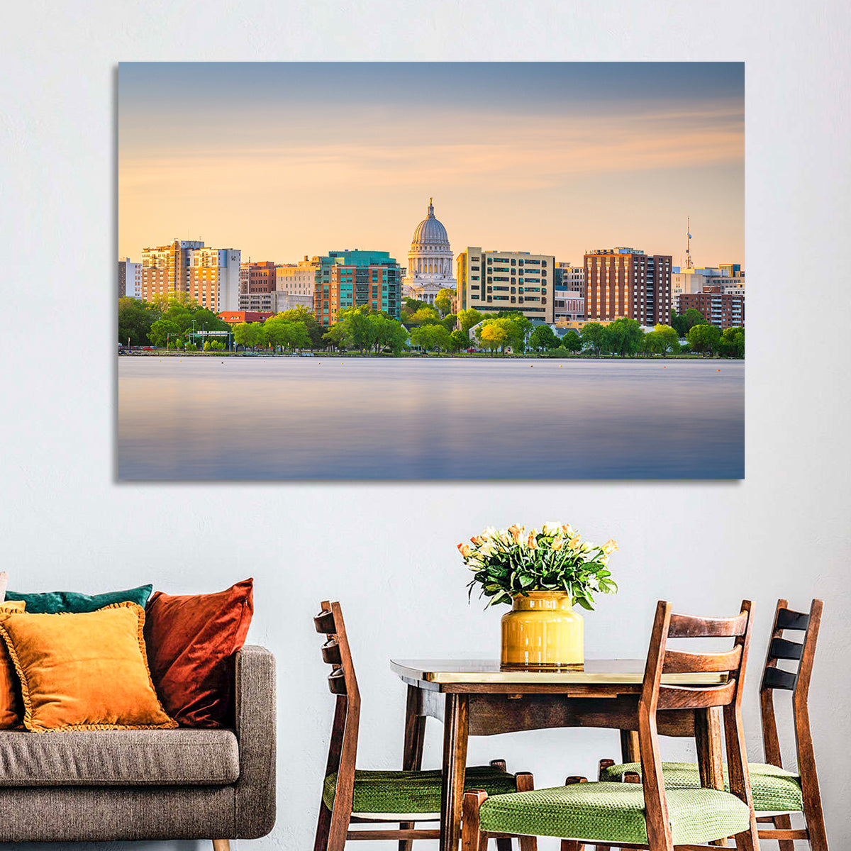 Madison Skyline at Lake Monona Wall Art