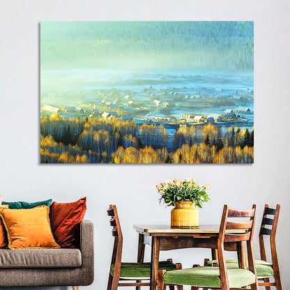 Misty Xinjiang Village Wall Art