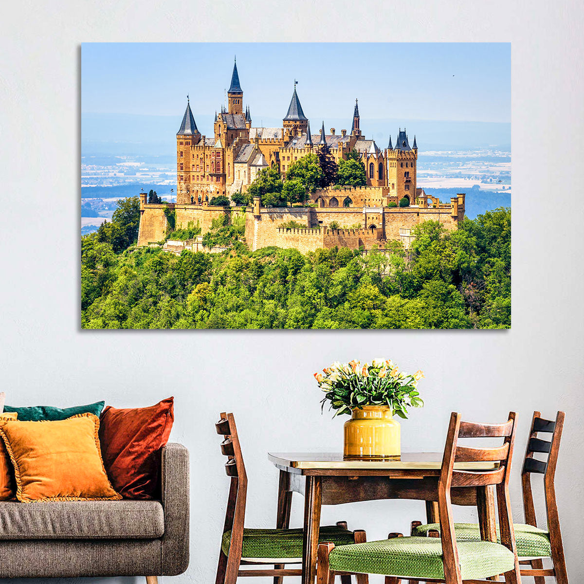 Hohenzollern Castle Wall Art in a room, landscape