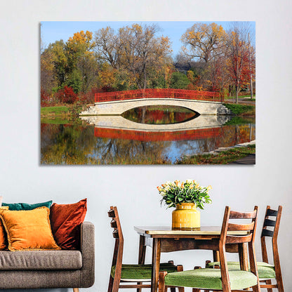 Tenney Park Stone Bridge Reflection Wall Art