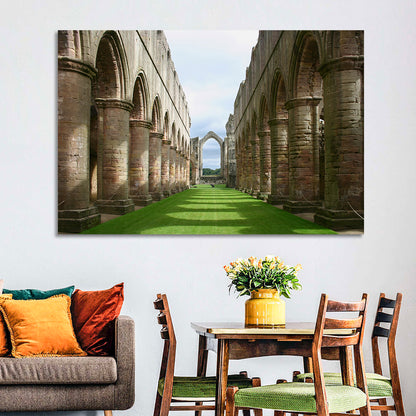 Fountains Abbey Ruins Grassy Nave View Wall Art