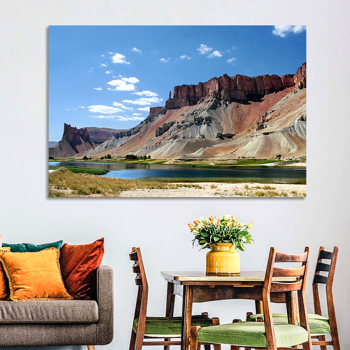 Band-e Amir Lakes and Rock Spire Wall Art