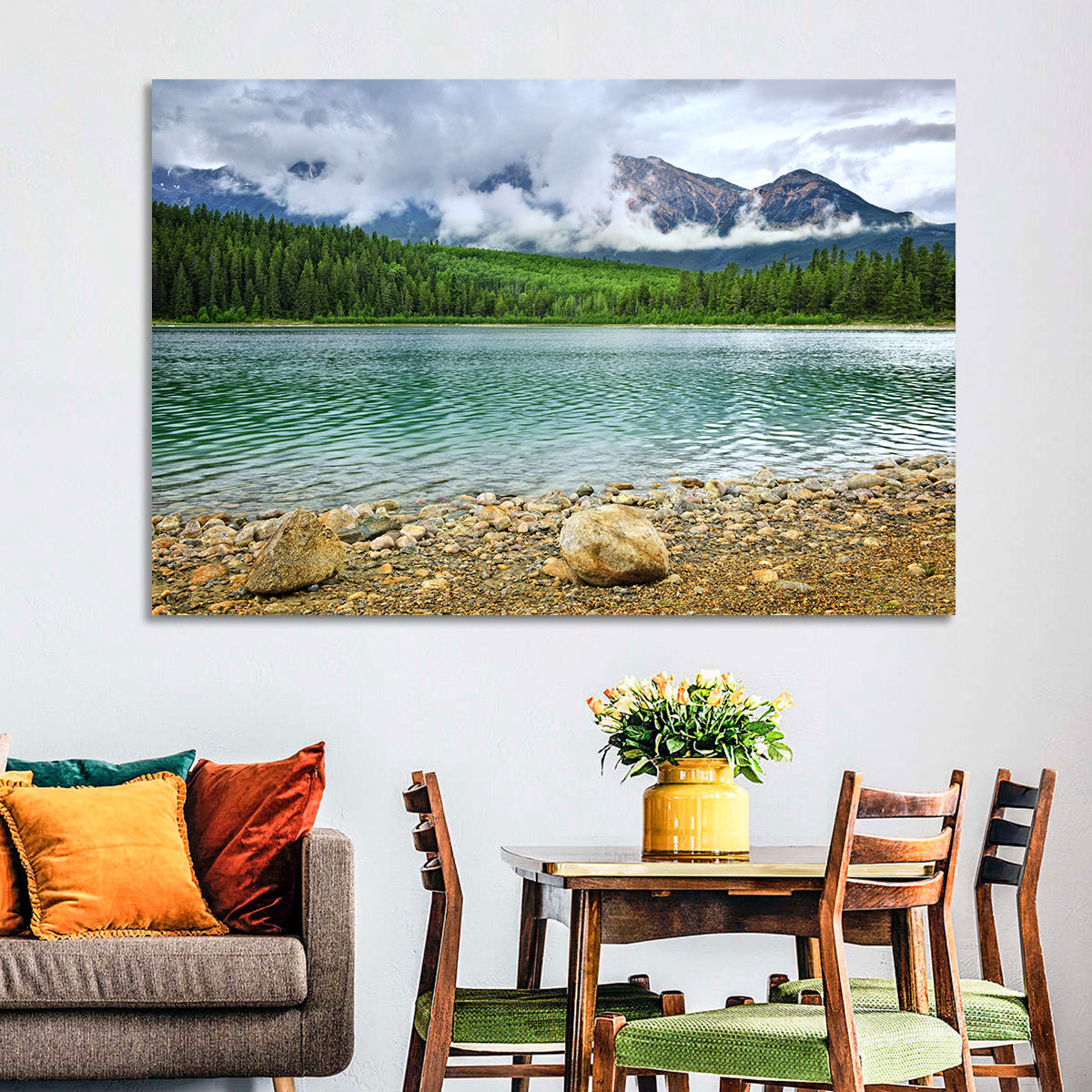 Patricia Lake Cloudy Peaks Wall Art