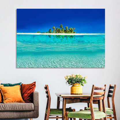 Tranquil Split-level Tropical Island Seascape Wall Art