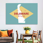 Delaware State Map Graphic Wall Art