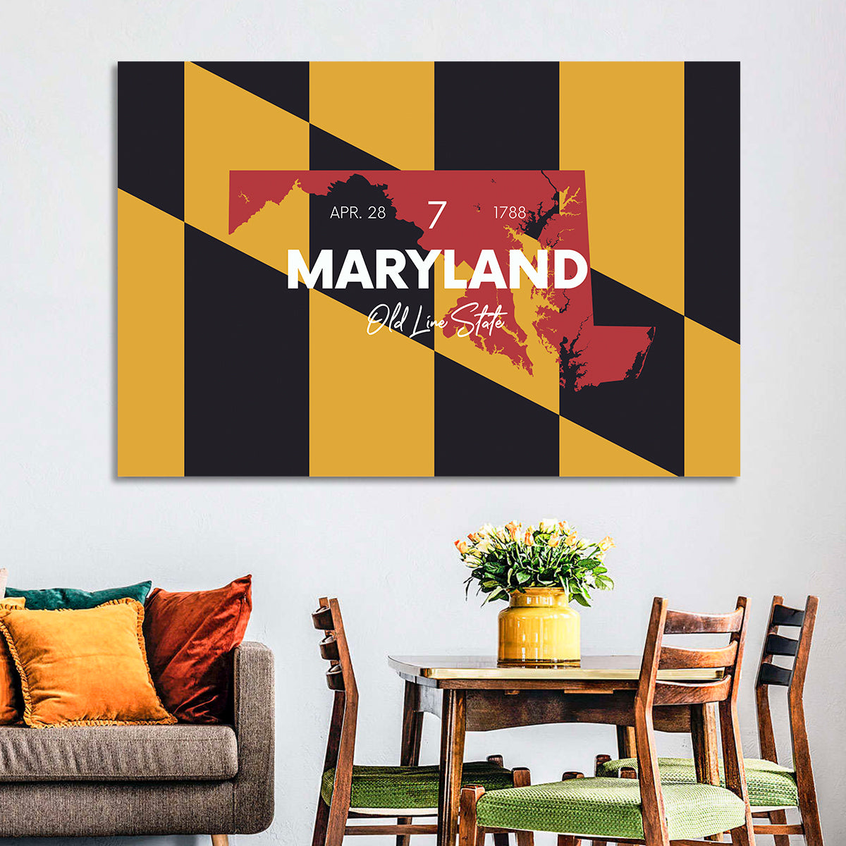 Maryland Flag Map Wall Art