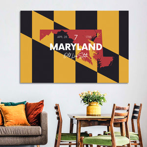 Maryland State Map Wall Art
