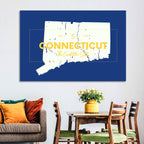 Connecticut State Silhouette Wall Art