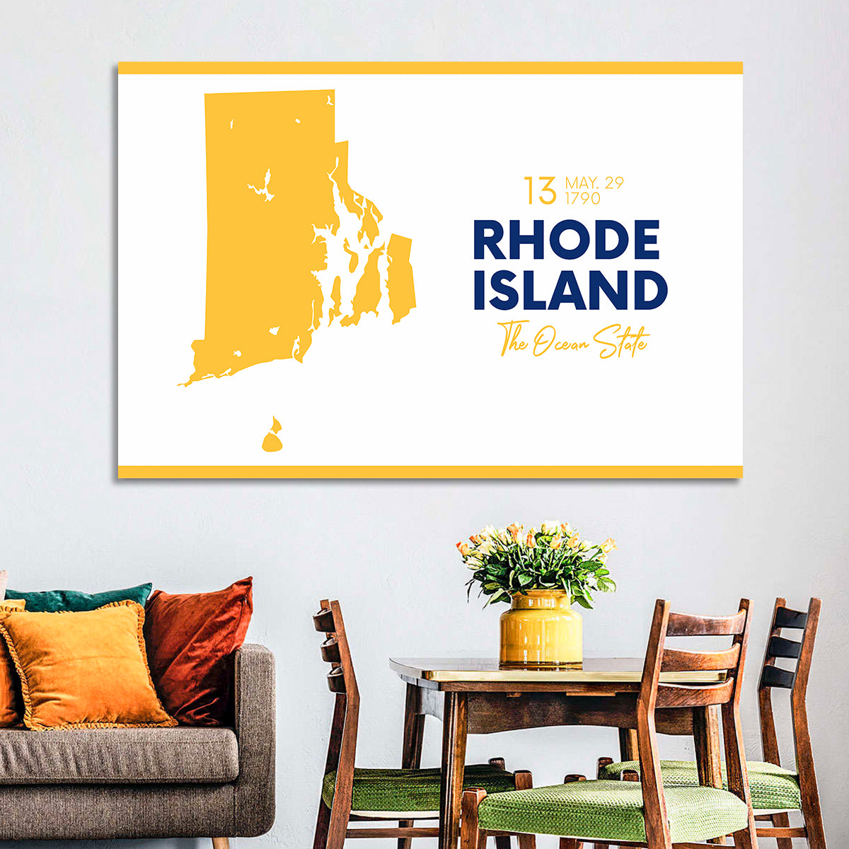 Rhode Island Map Wall Art