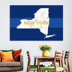 New York State Typographic Map Wall Art