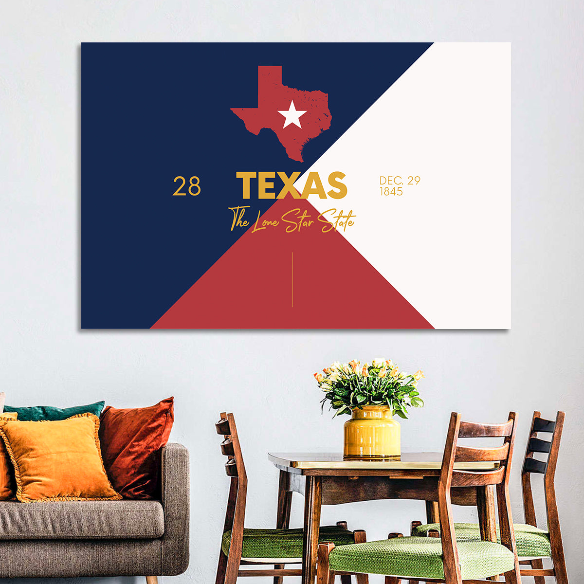 Lone Star State Map Wall Art