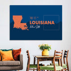 Louisiana Map, Pelican State Wall Art