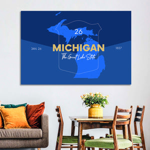 Michigan State Map Wall Art