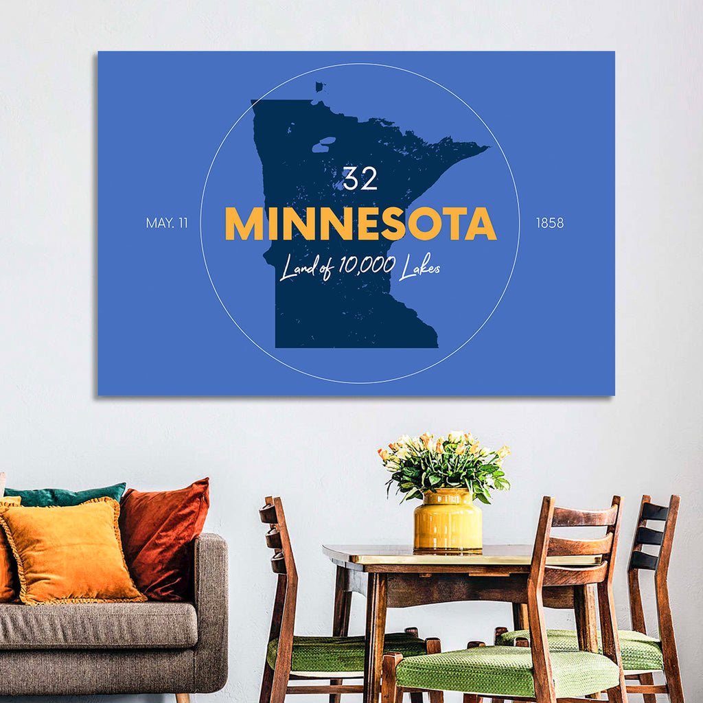 Minnesota State Outline Graphic Wall Art