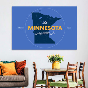 Minnesota State Map Wall Art