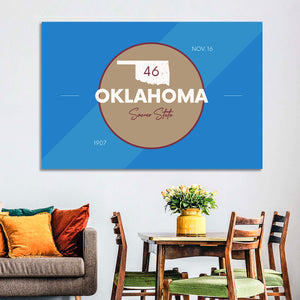 Oklahoma State Map Wall Art