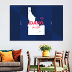 Idaho Gem State Map Wall Art