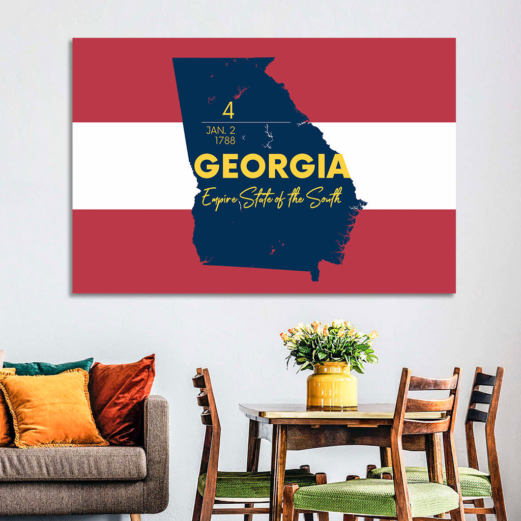 Georgia Silhouette Map Wall Art