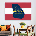 Georgia Silhouette Map Wall Art