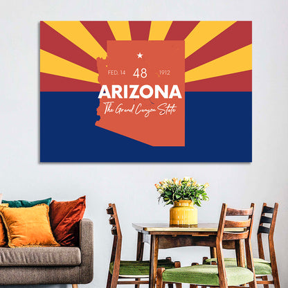 Arizona Sunburst Map Wall Art