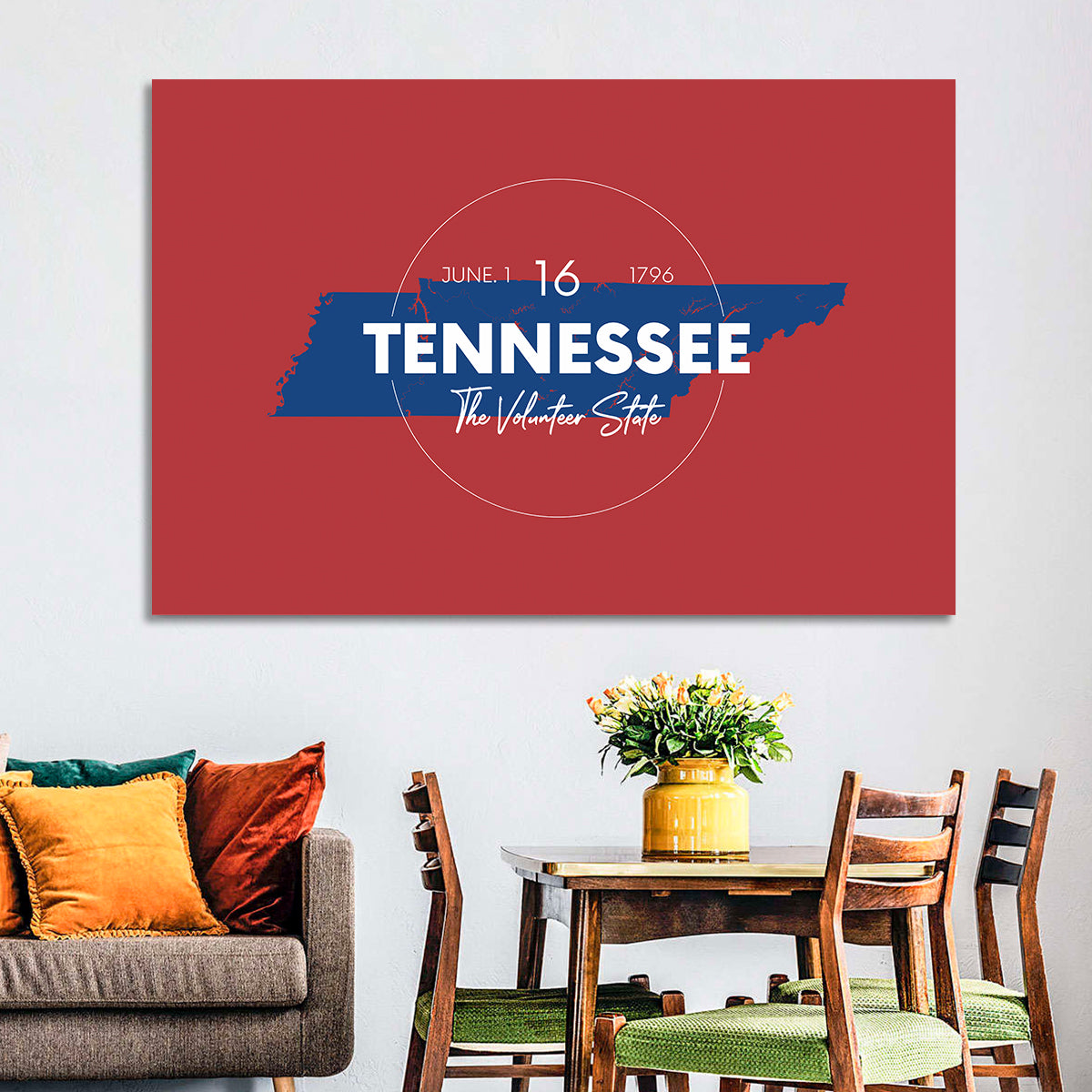 Tennessee Typographic Map Wall Art