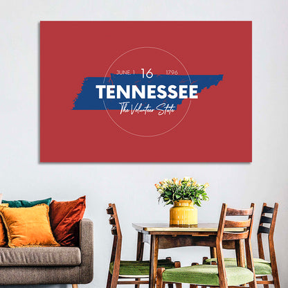 Tennessee Typographic Map Wall Art