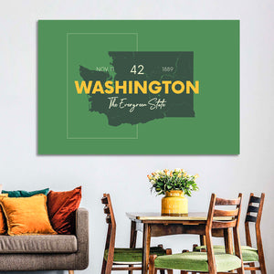 Washington State Map Wall Art