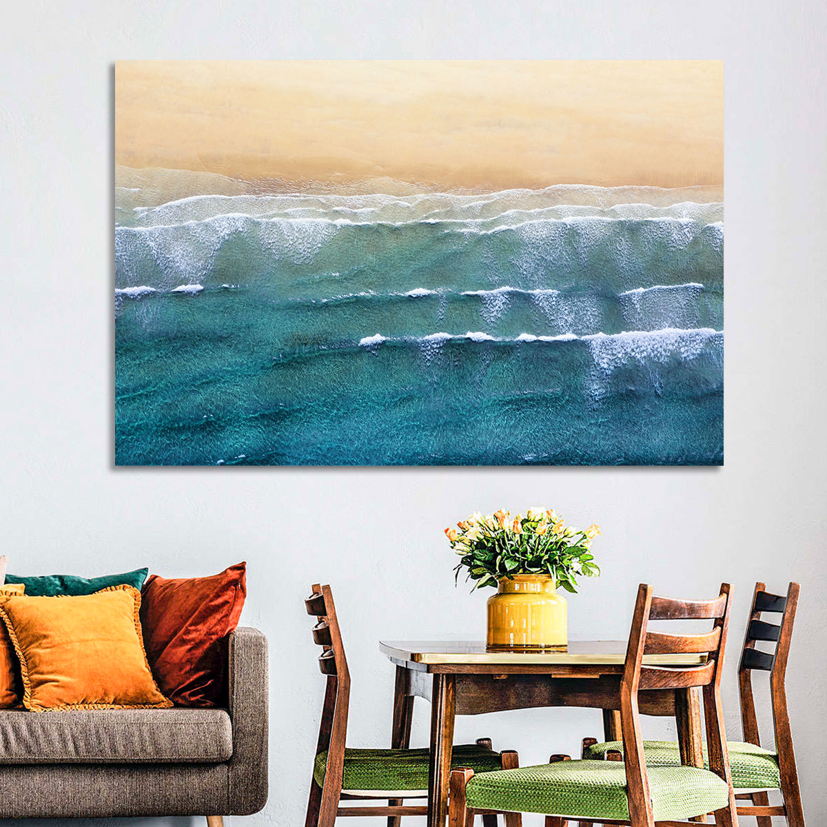 Calm Beachscape Aerial Wall Art