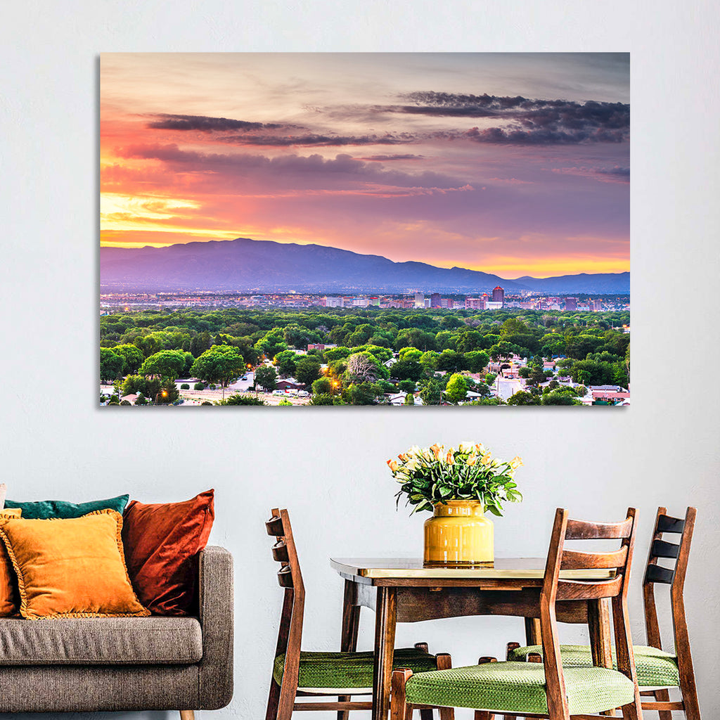 Albuquerque Skyline at Dusk Wall Art