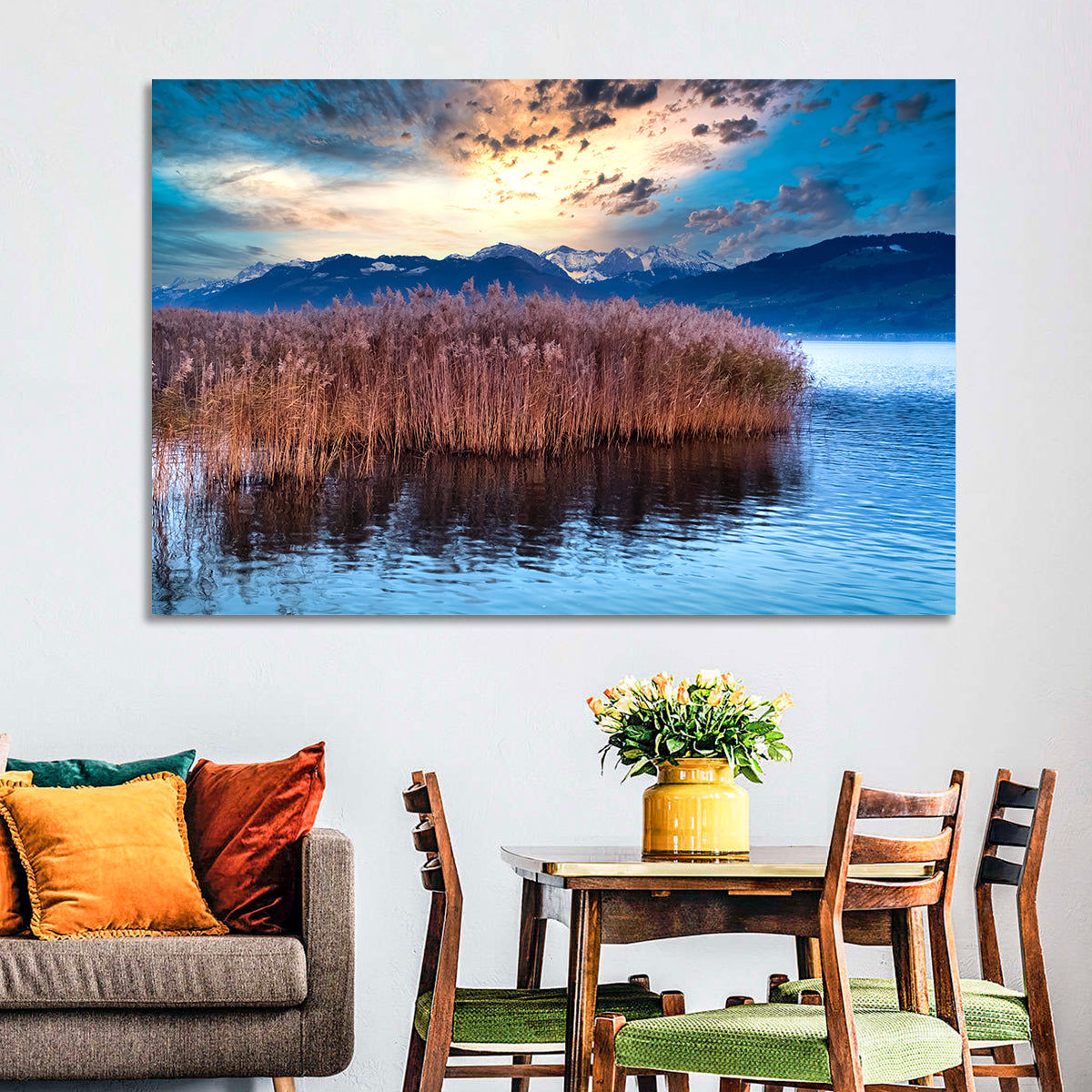 Lake Obersee Reeds at Dusk Wall Art