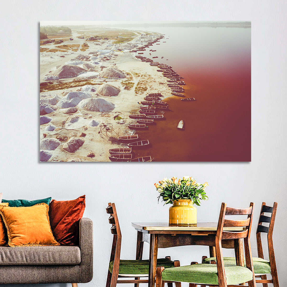 Lake Retba Shoreline Aerial Wall Art