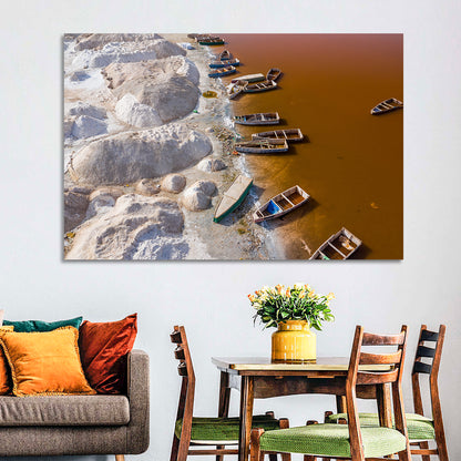 Lac Rose Boats and Salt Mounds Wall Art