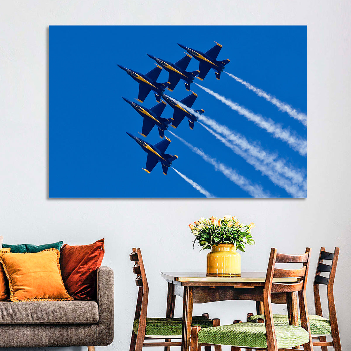 Blue Angels Delta Formation Flyover Wall Art