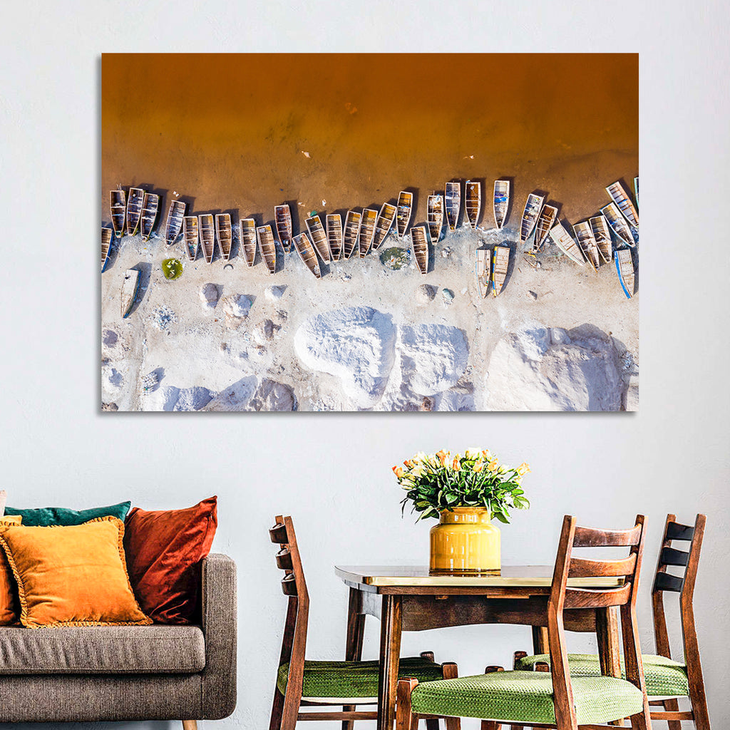 Lac Rose Boats Aerial View Wall Art