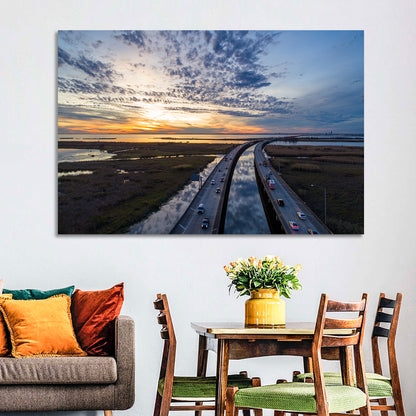 Mobile Bay Bridge at Sunset Wall Art