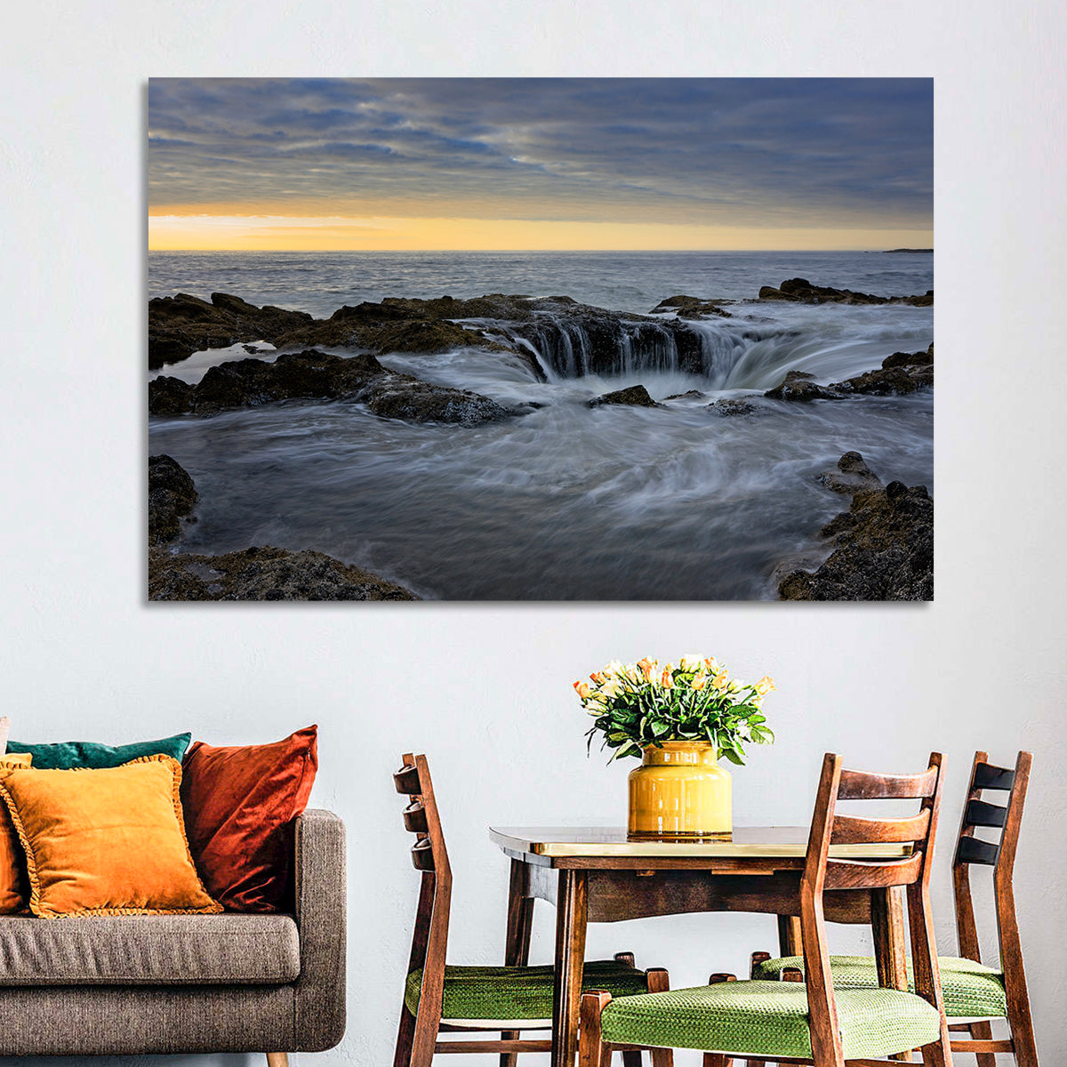 Thor's Well at Cape Perpetua Wall Art in a room, landscape